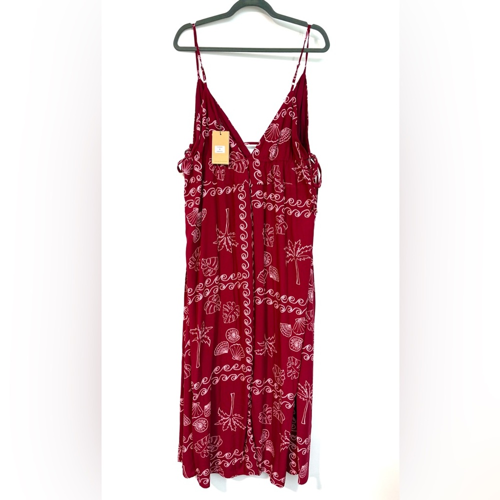 Label of Love Anthropologie Dark Red Waves Boho Dress - Picture 3 of 4